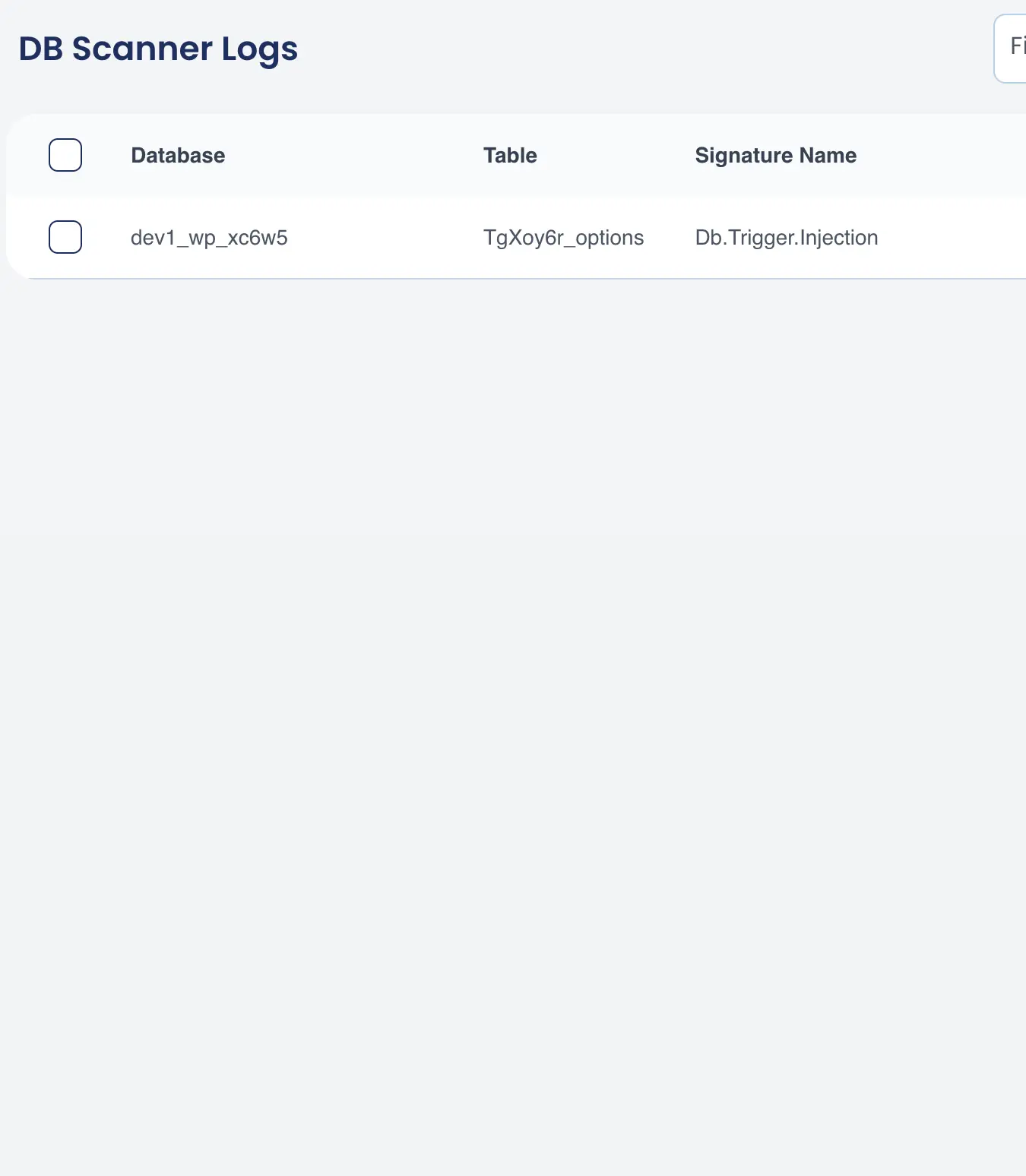 Database Security Scanner Screenshot