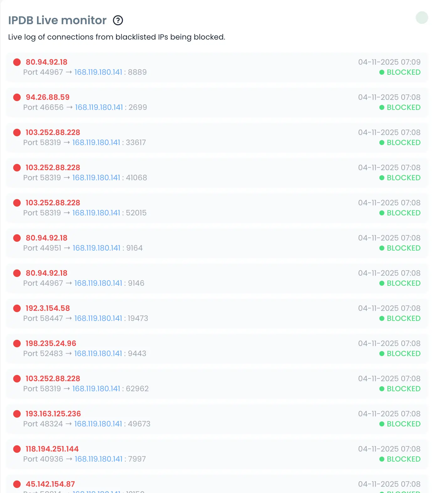 Dynamic IP Protection Screenshot
